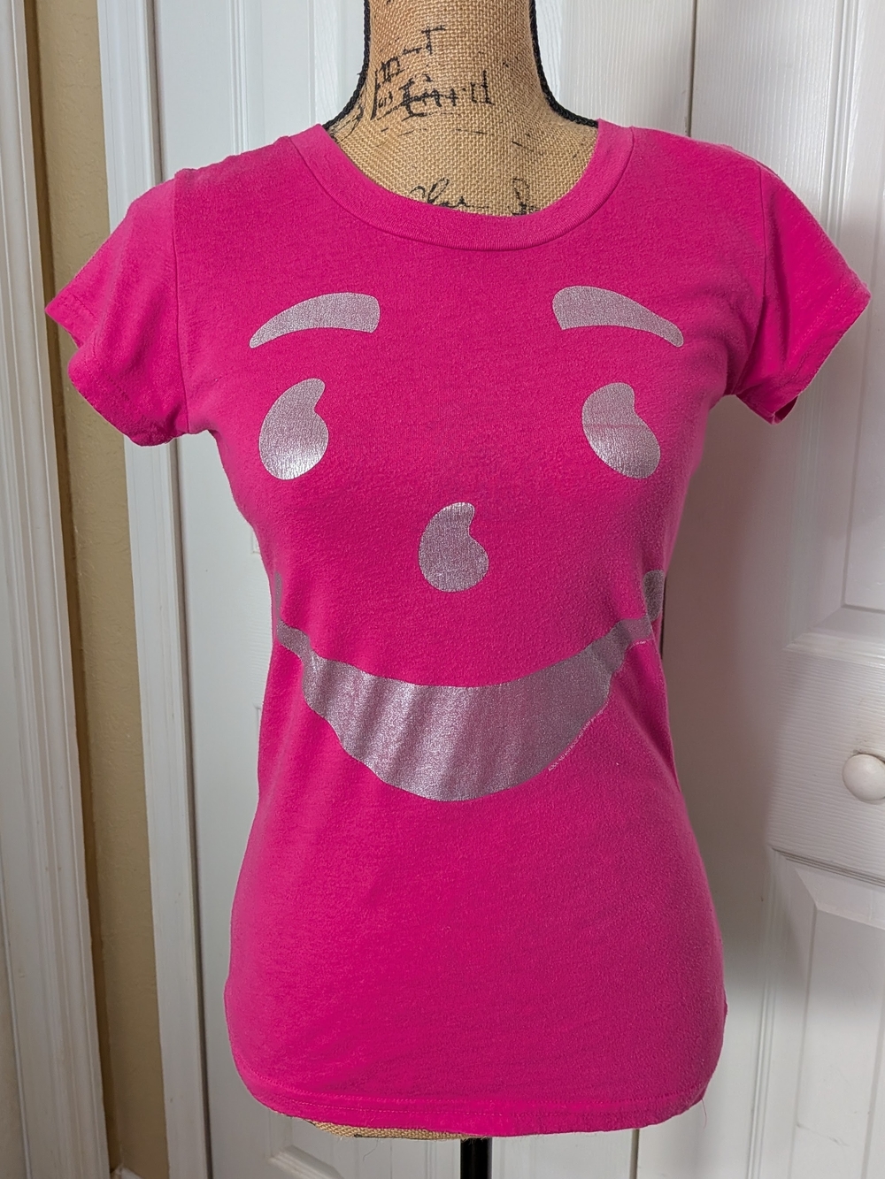 Women's Hot Pink Short Sleeve Kool-Aid Smile Tee